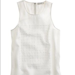 J.Crew Linen Embellished Tank Top/Blouse